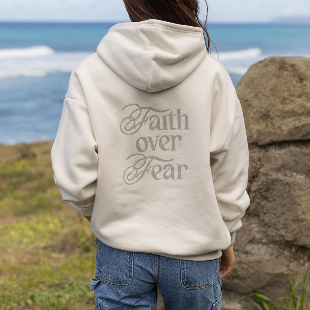 Faith Over Fear Taupe Hoodie - Kim’s Signature Beauty & Accessories