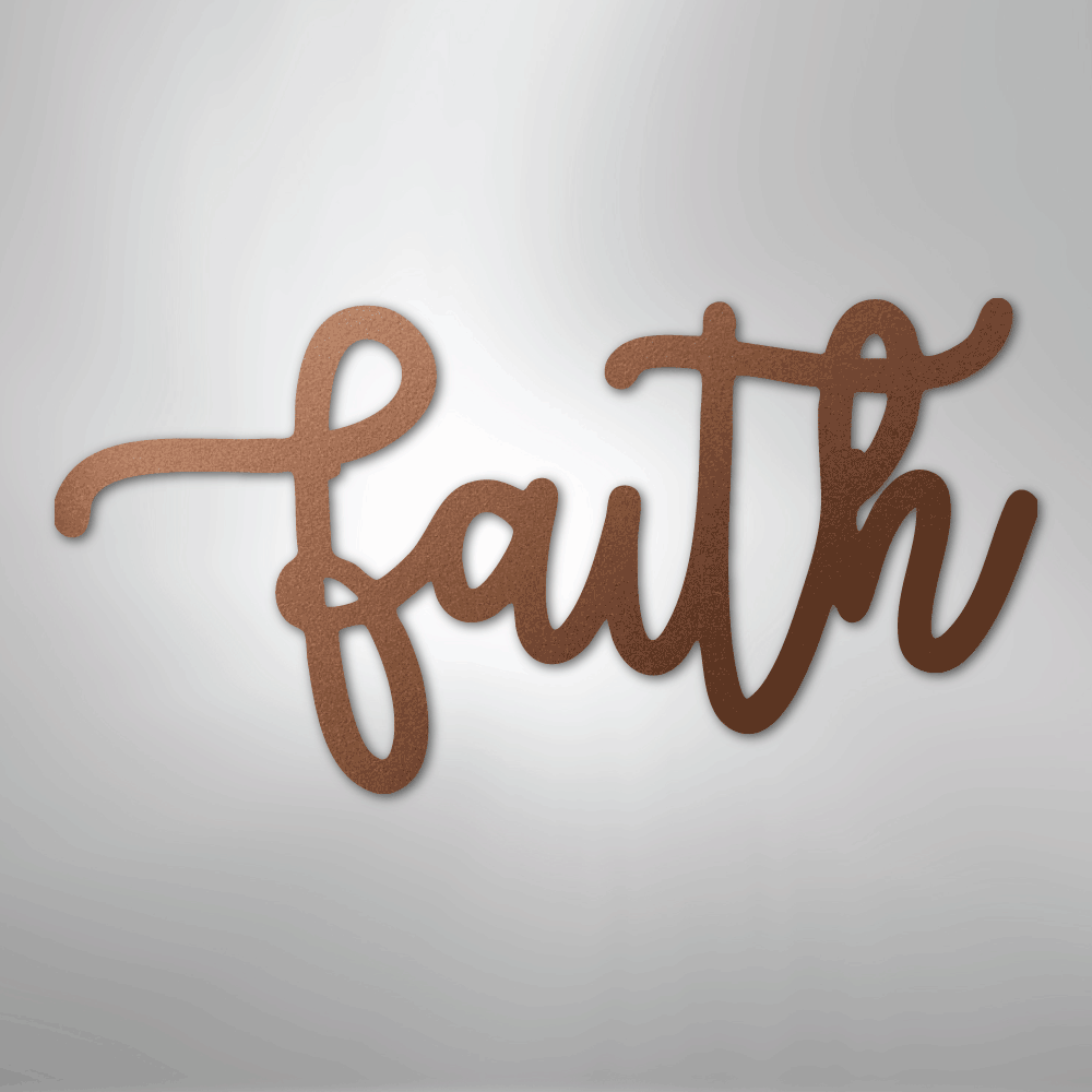 Faith Script - Steel Sign - Kim’s Signature Beauty & Accessories