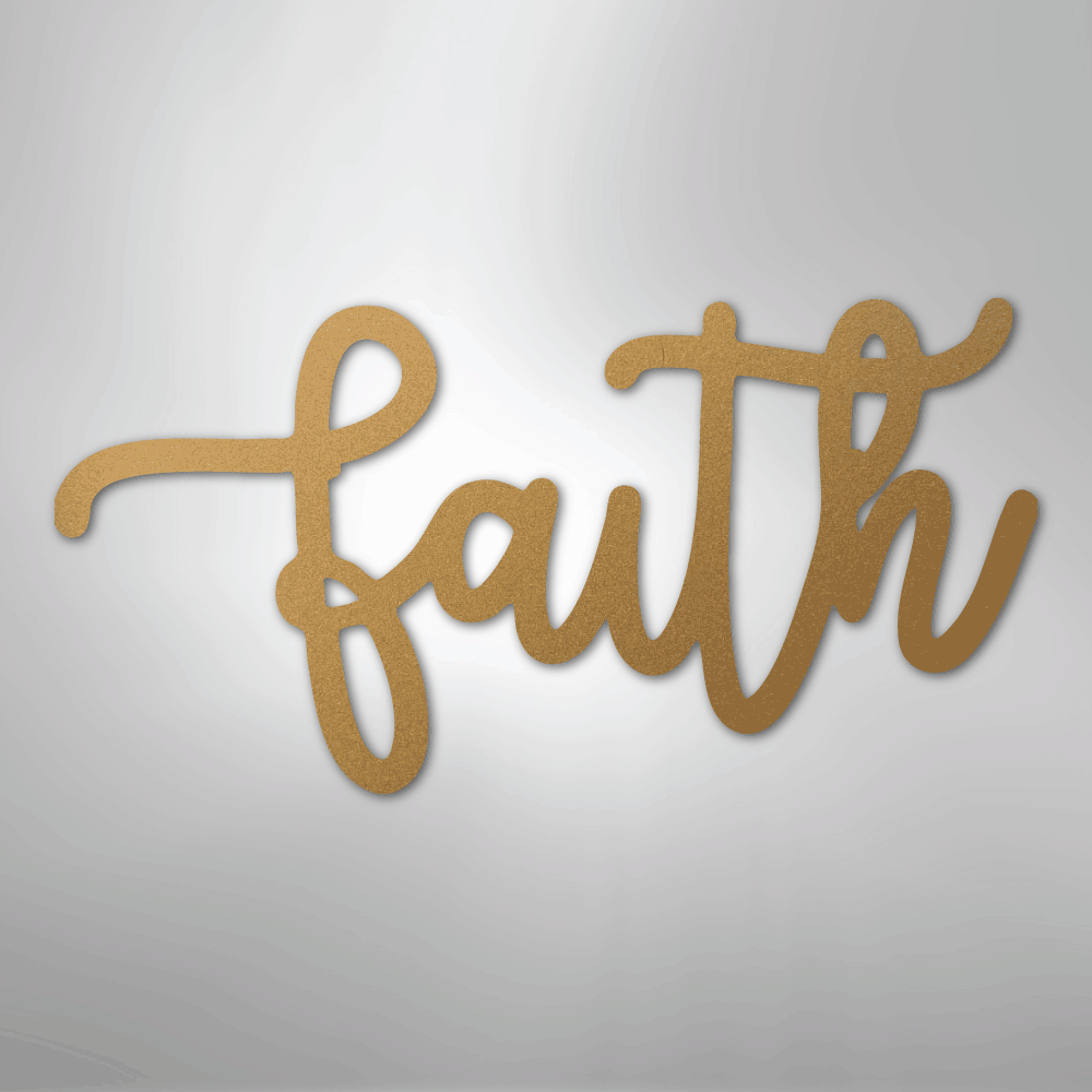 Faith Script - Steel Sign - Kim’s Signature Beauty & Accessories