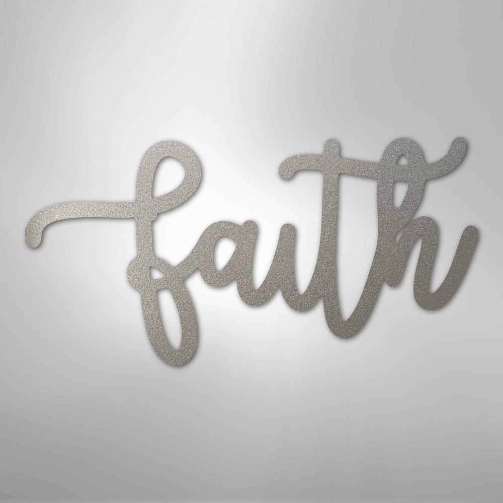 Faith Script - Steel Sign - Kim’s Signature Beauty & Accessories