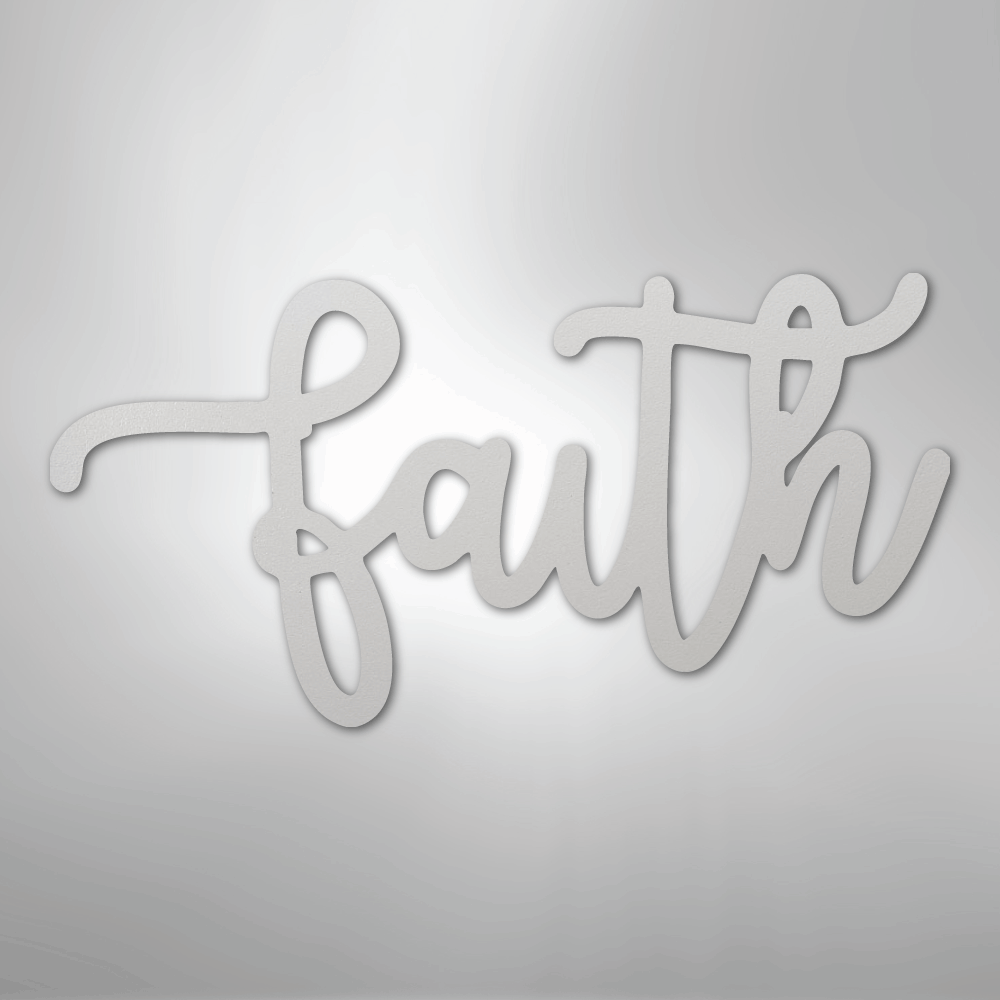 Faith Script - Steel Sign - Kim’s Signature Beauty & Accessories
