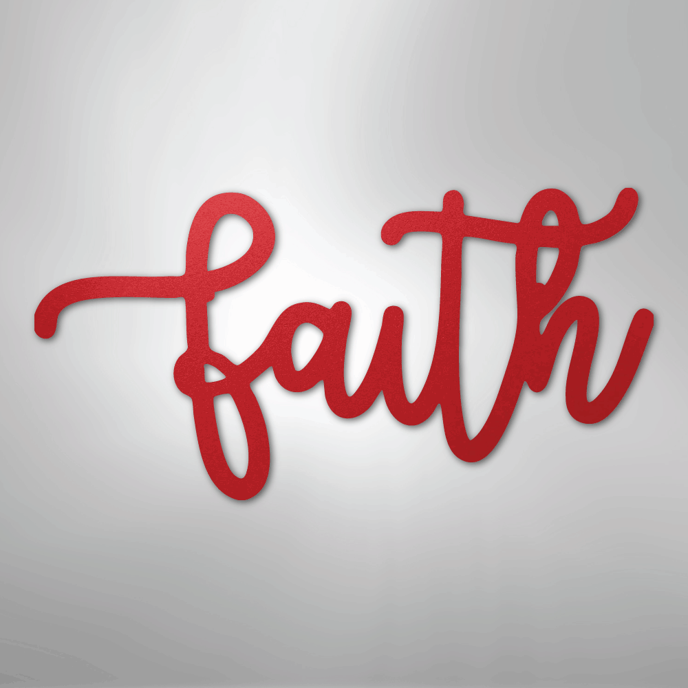 Faith Script - Steel Sign - Kim’s Signature Beauty & Accessories
