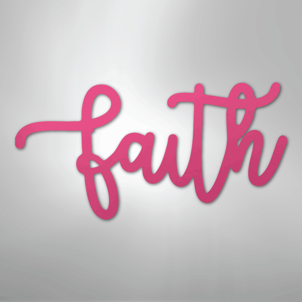 Faith Script - Steel Sign - Kim’s Signature Beauty & Accessories