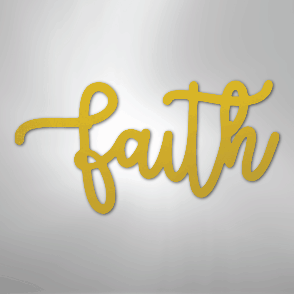 Faith Script - Steel Sign - Kim’s Signature Beauty & Accessories