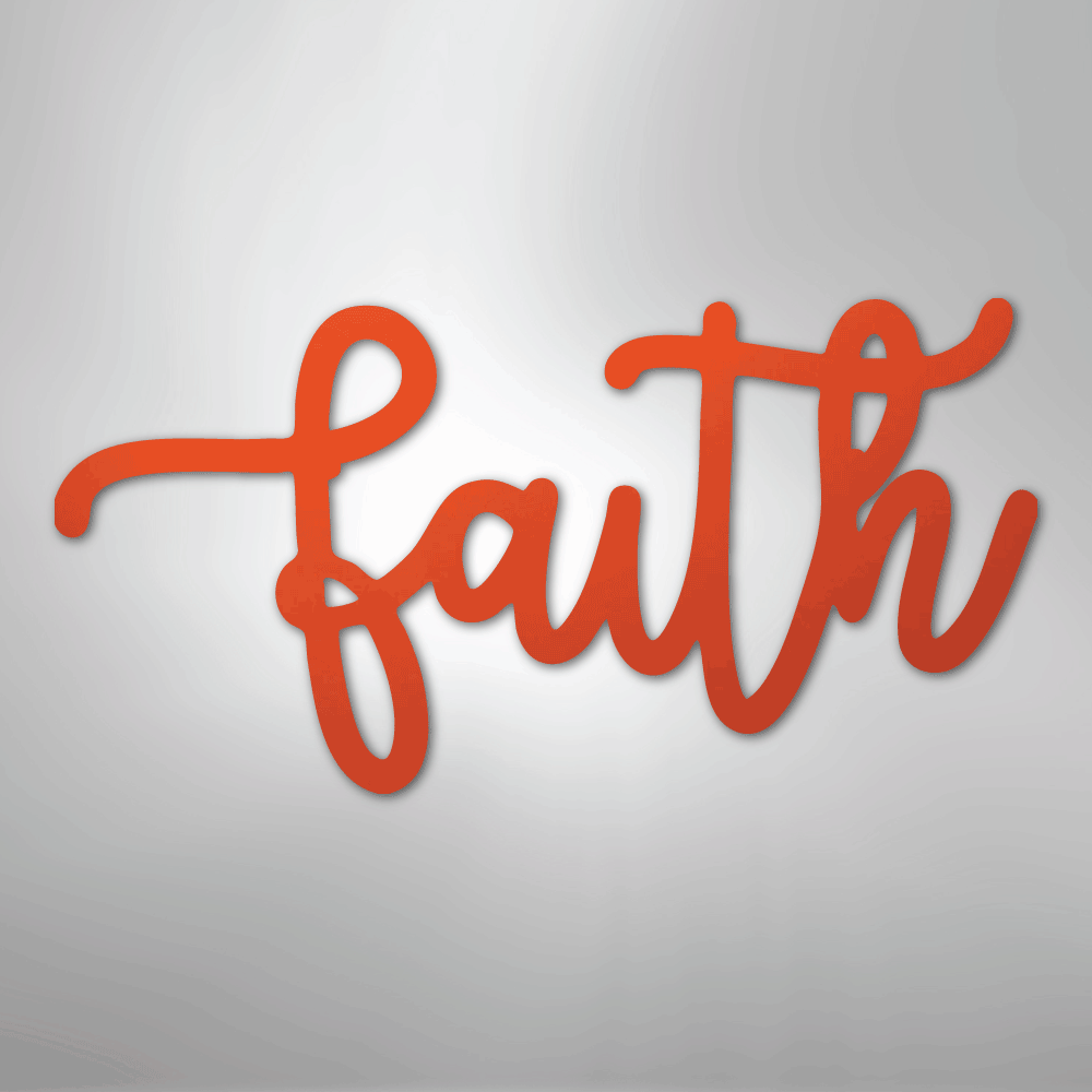 Faith Script - Steel Sign - Kim’s Signature Beauty & Accessories