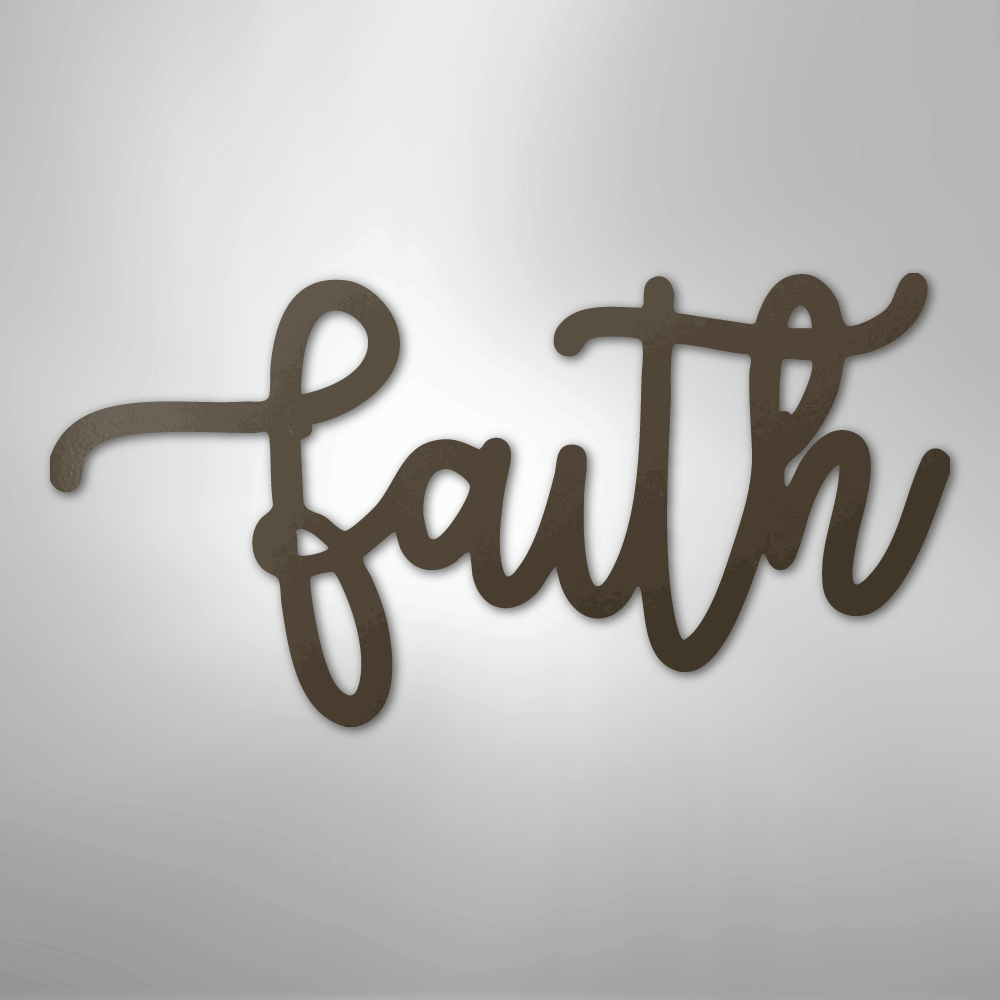 Faith Script - Steel Sign - Kim’s Signature Beauty & Accessories