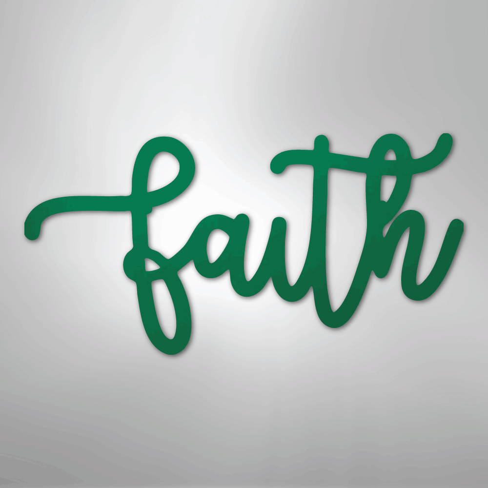 Faith Script - Steel Sign - Kim’s Signature Beauty & Accessories