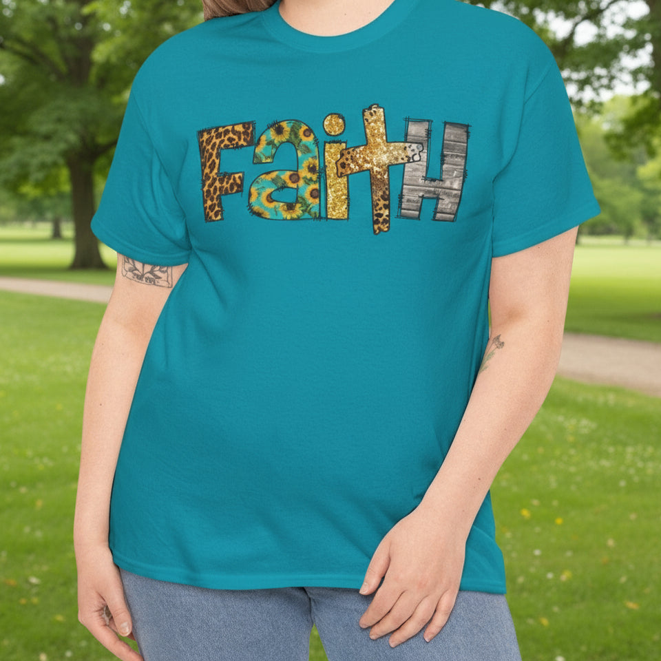 Faith T-Shirt – Inspirational Christian Tee with Bold Graphic Print - Kim’s Signature Beauty & Accessories    