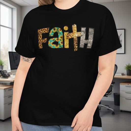 Faith T-Shirt – Inspirational Christian Tee with Bold Graphic Print - Kim’s Signature Beauty & Accessories    
