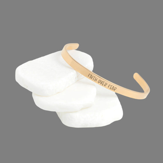 Faith Over Fear Cuff Bracelet - Kim’s Signature Beauty & Accessories    