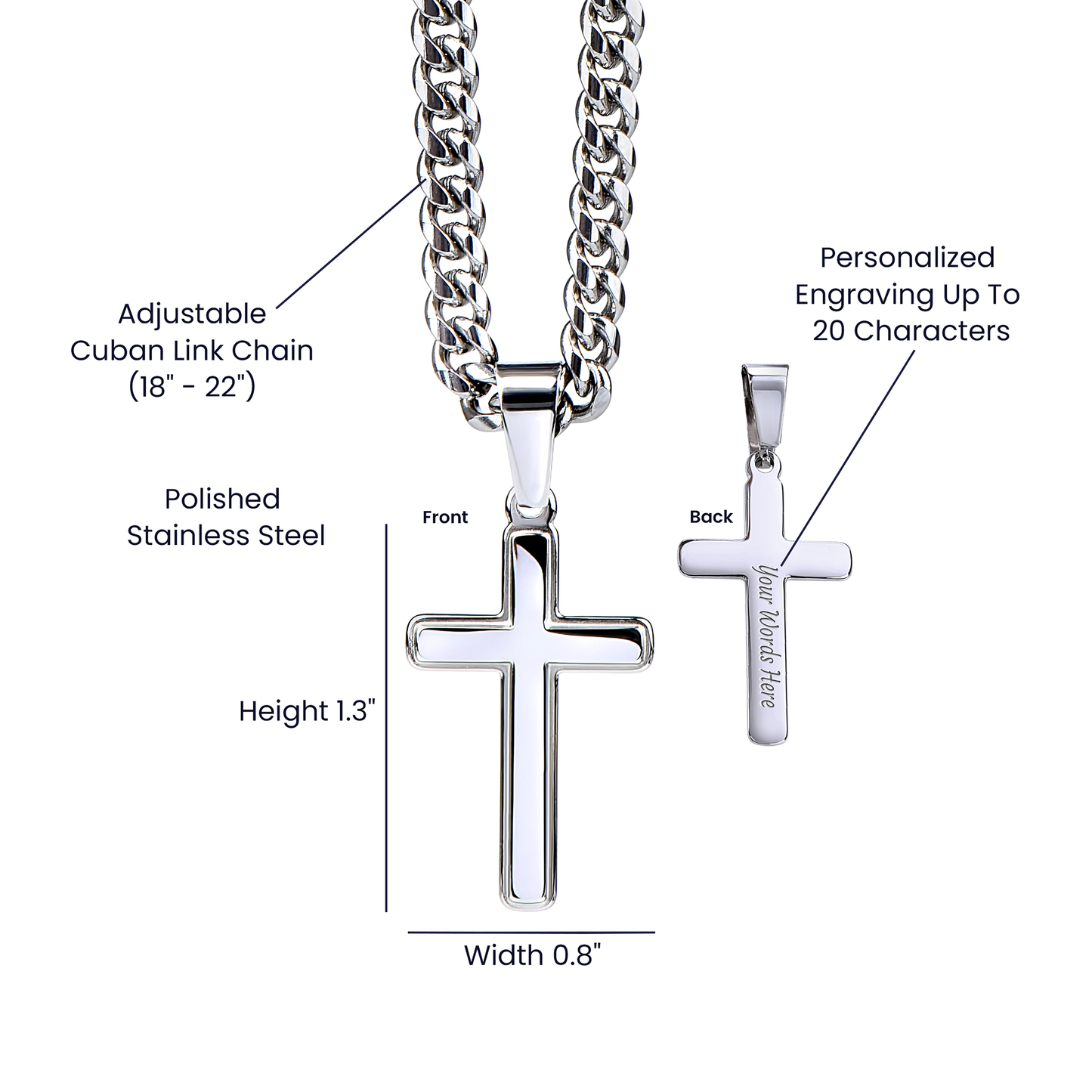 Faithful Love Cross Necklace with Husband Message Card – Personalized - Kim’s Signature Beauty & Accessories    