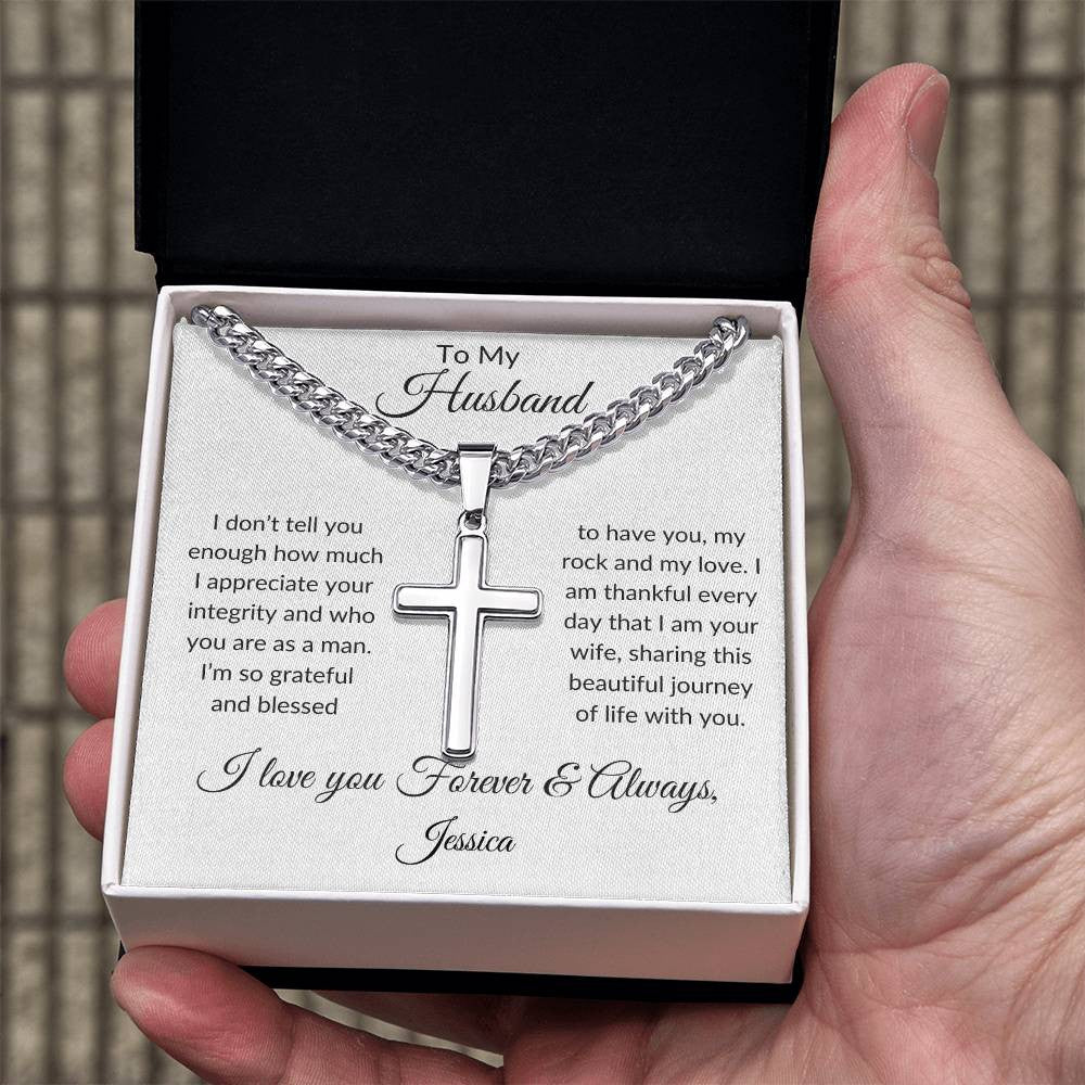 Faithful Love Cross Necklace with Husband Message Card – Personalized - Kim’s Signature Beauty & Accessories    