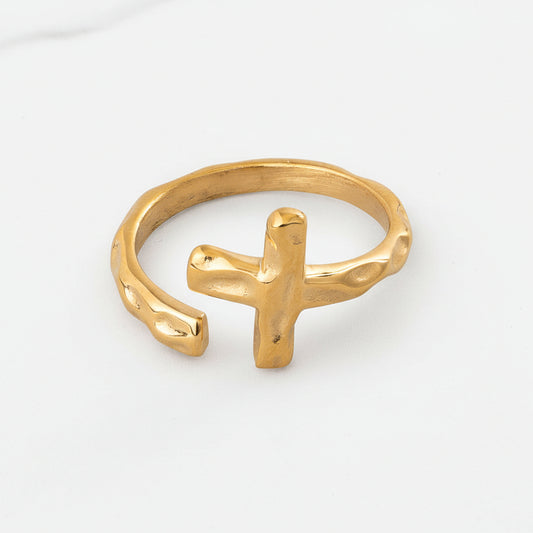 Faithful Promise Textured Cross RING - Christian Symbol of Salvation - Kim’s Signature Beauty & Accessories