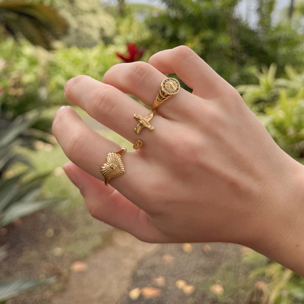 Faithful Promise Textured Cross RING - Christian Symbol of Salvation - Kim’s Signature Beauty & Accessories