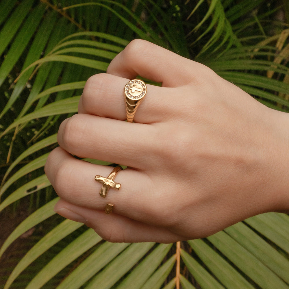 Faithful Promise Textured Cross RING - Christian Symbol of Salvation - Kim’s Signature Beauty & Accessories