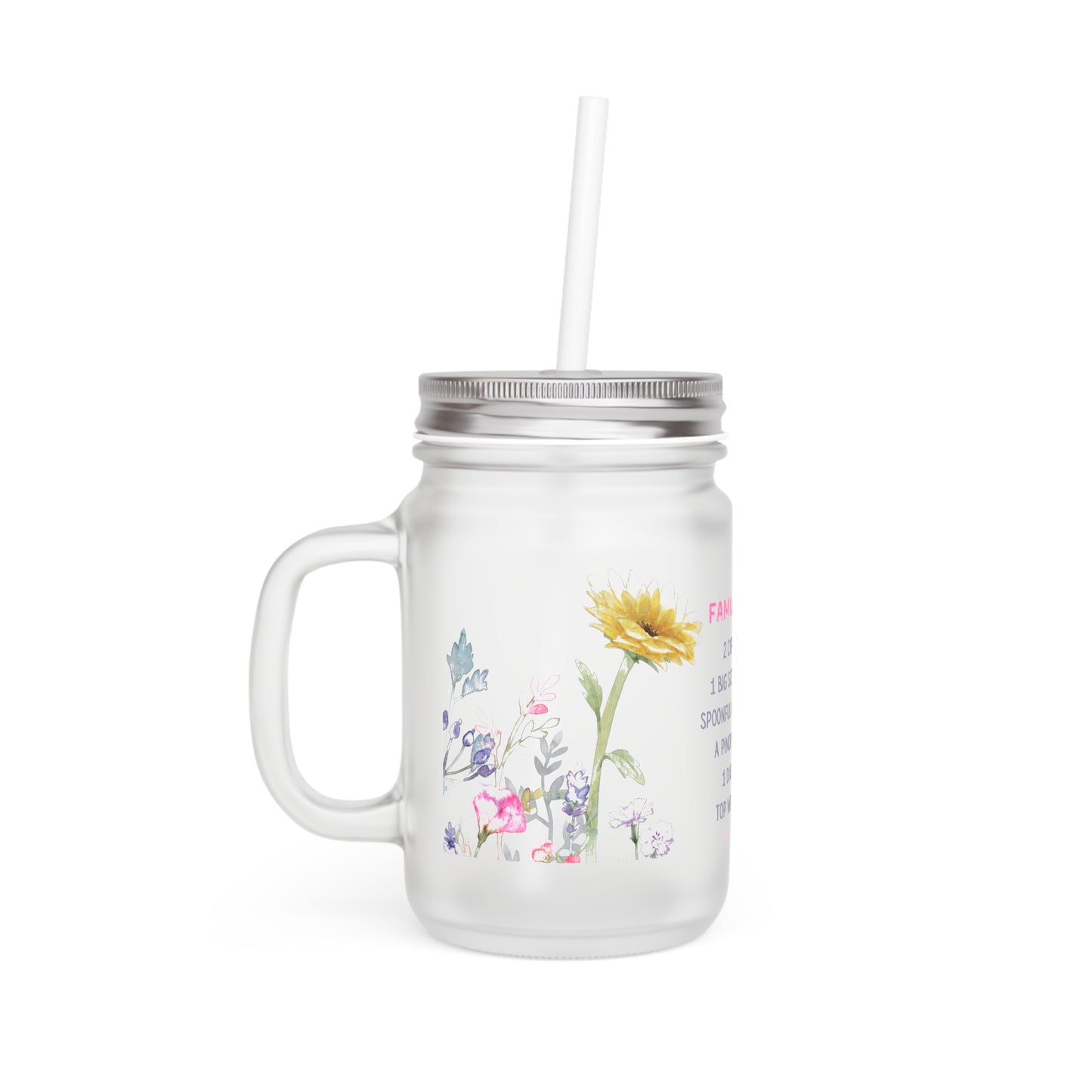 Family Recipe Mason Jar with Straw - Perfect Gift for Home and Kitchen - Kim’s Signature Beauty & Accessories    