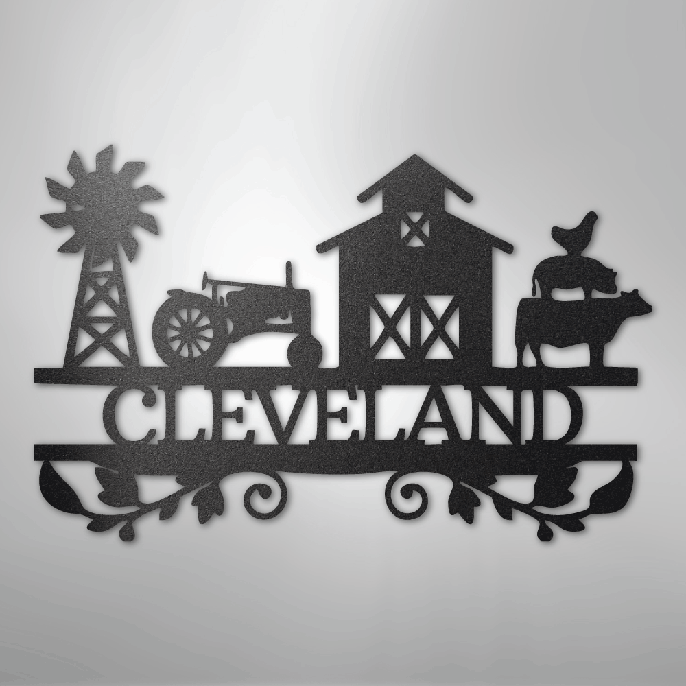 Farm Life Monogram - Steel Sign - Kim’s Signature Beauty & Accessories