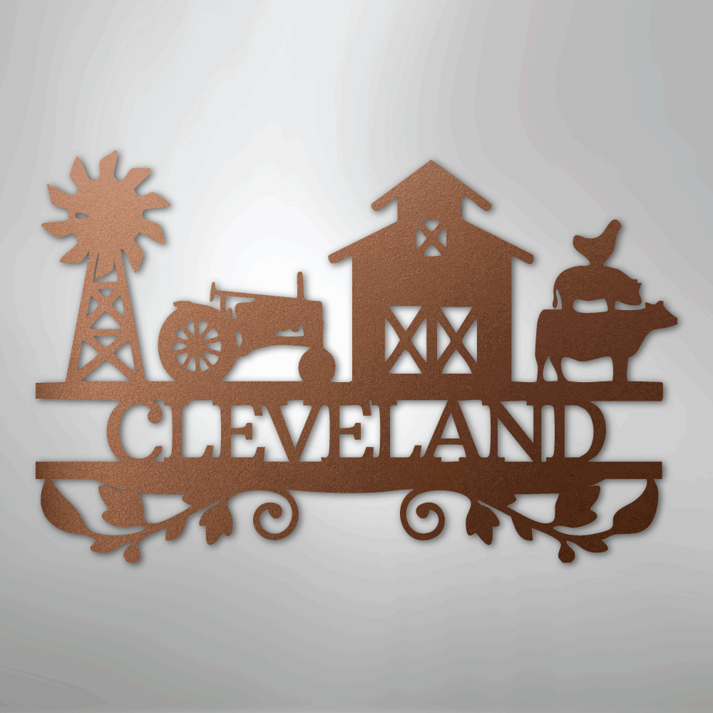 Farm Life Monogram - Steel Sign - Kim’s Signature Beauty & Accessories