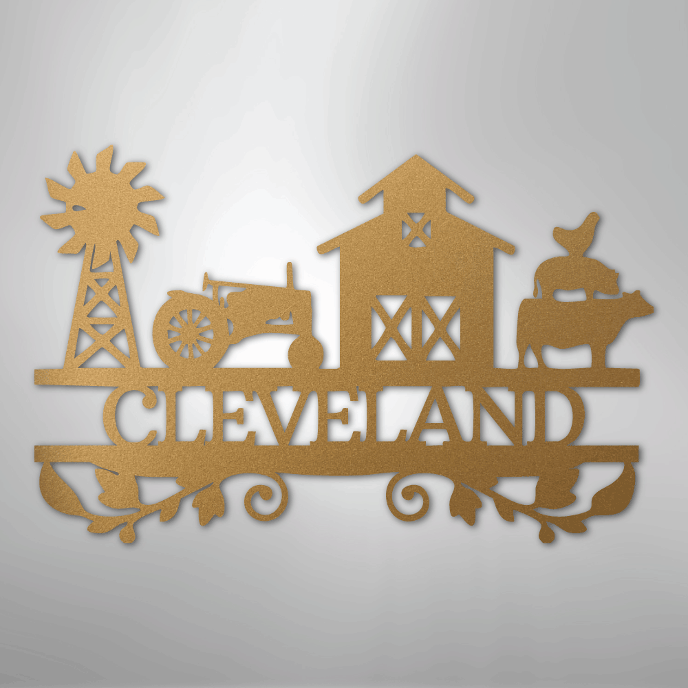 Farm Life Monogram - Steel Sign - Kim’s Signature Beauty & Accessories