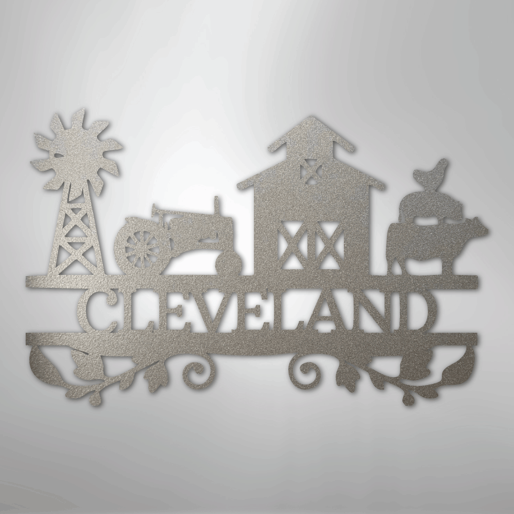 Farm Life Monogram - Steel Sign - Kim’s Signature Beauty & Accessories
