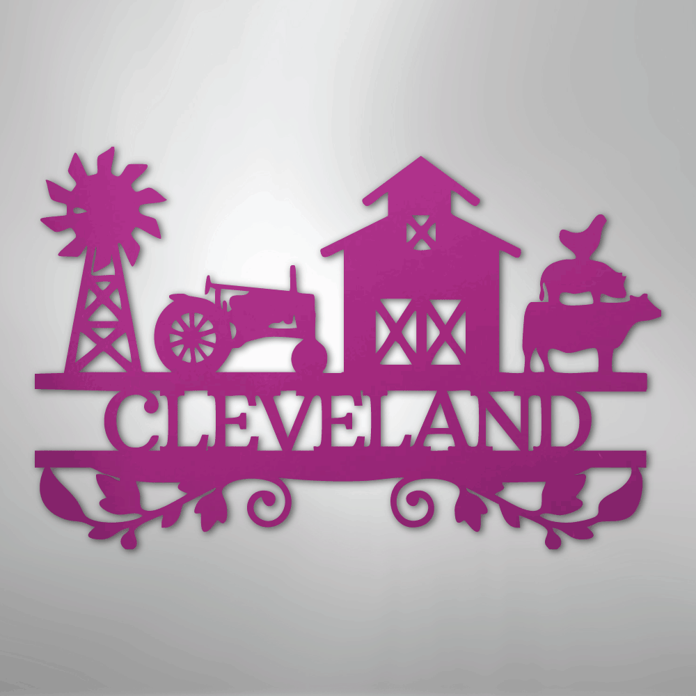 Farm Life Monogram - Steel Sign - Kim’s Signature Beauty & Accessories