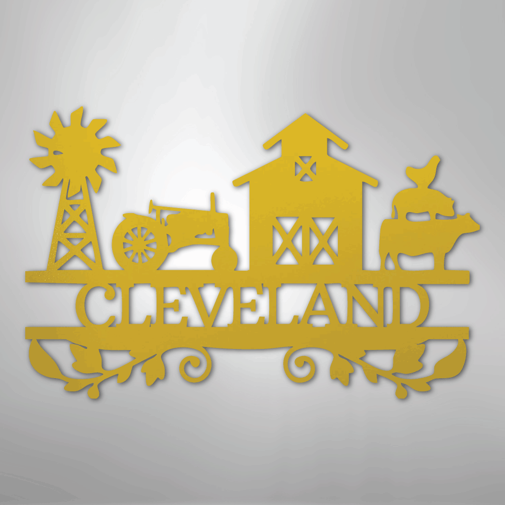 Farm Life Monogram - Steel Sign - Kim’s Signature Beauty & Accessories