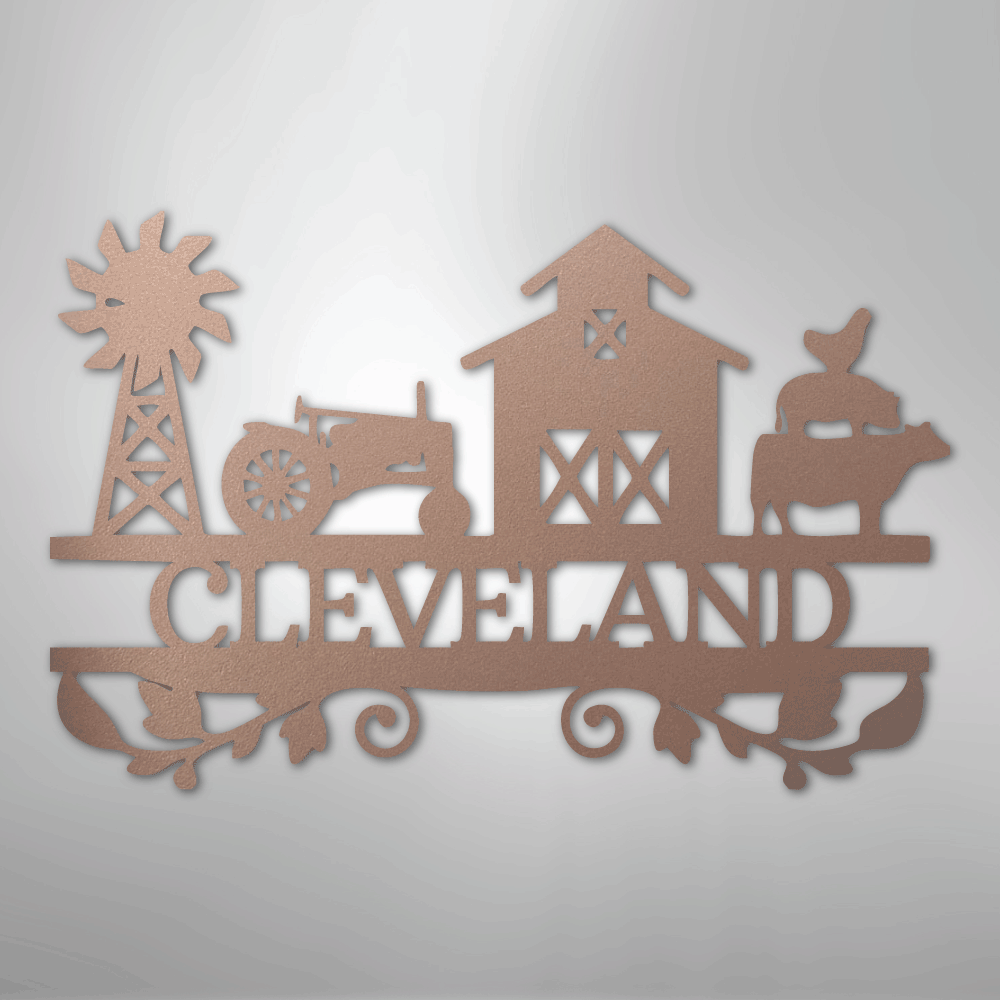 Farm Life Monogram - Steel Sign - Kim’s Signature Beauty & Accessories