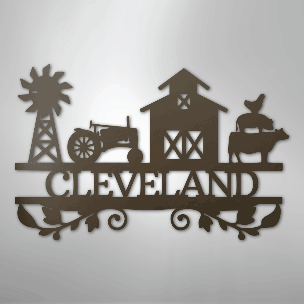 Farm Life Monogram - Steel Sign - Kim’s Signature Beauty & Accessories