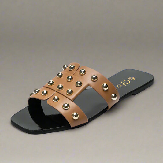 Fashion Rivet Flat Sandals for Women - Kim’s Signature Beauty & Accessories    