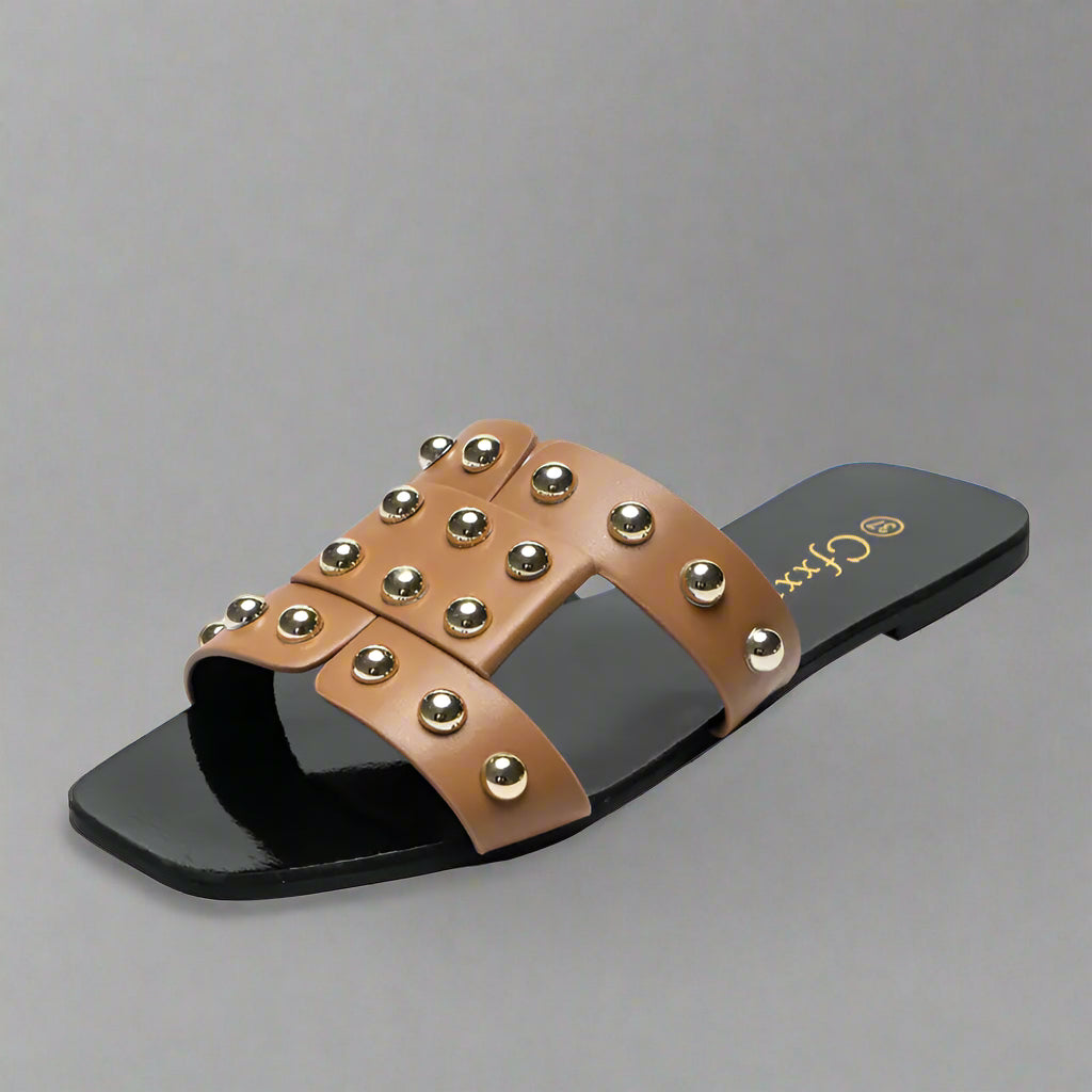 Fashion Rivet Flat Sandals for Women - Kim’s Signature Beauty & Accessories    