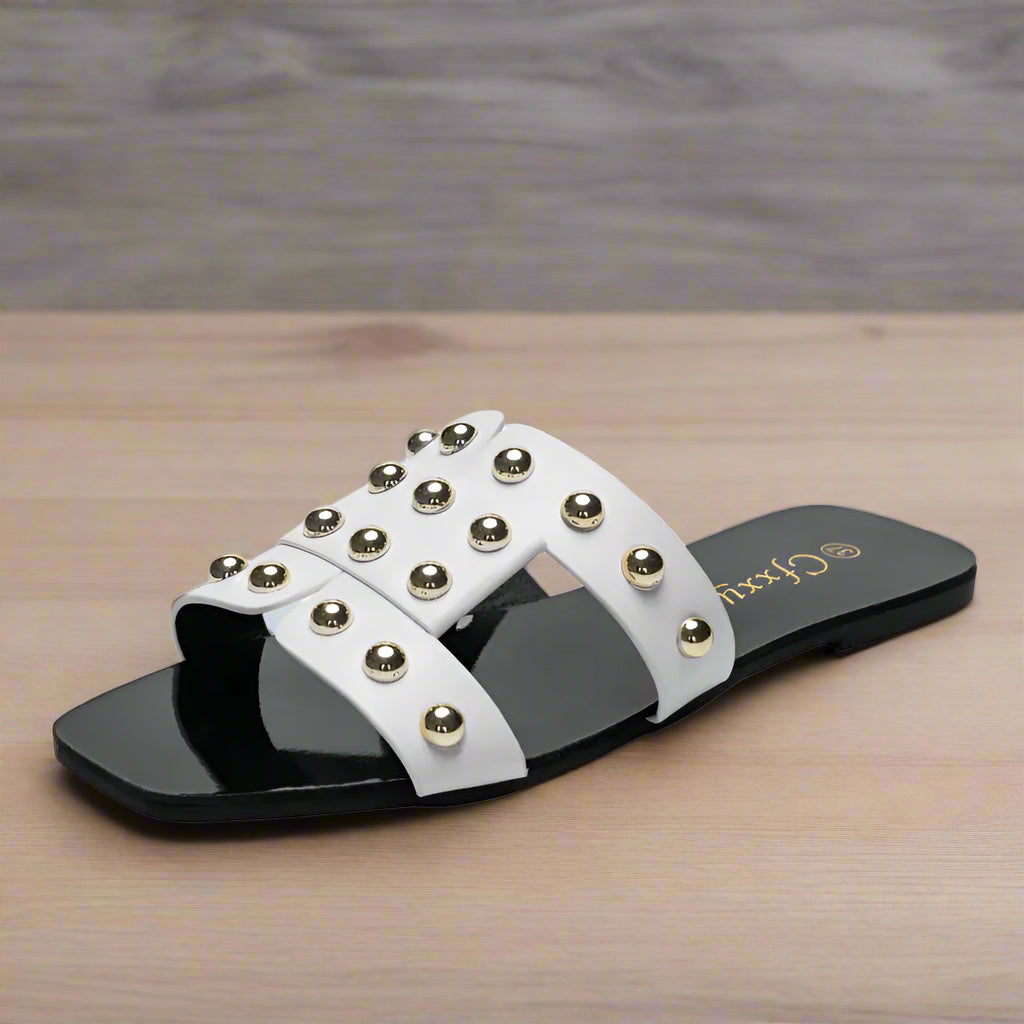 Fashion Rivet Flat Sandals for Women - Kim’s Signature Beauty & Accessories    