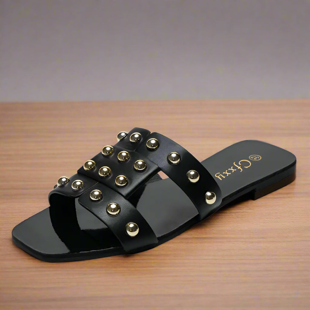 Fashion Rivet Flat Sandals for Women - Kim’s Signature Beauty & Accessories    