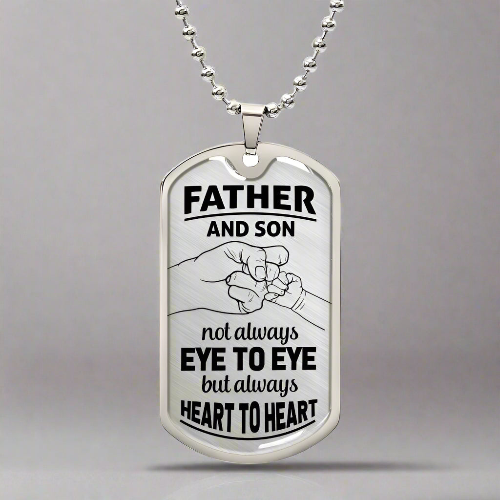 Father & Son Dog Tag Necklace – Heart to Heart - Kim’s Signature Beauty & Accessories    