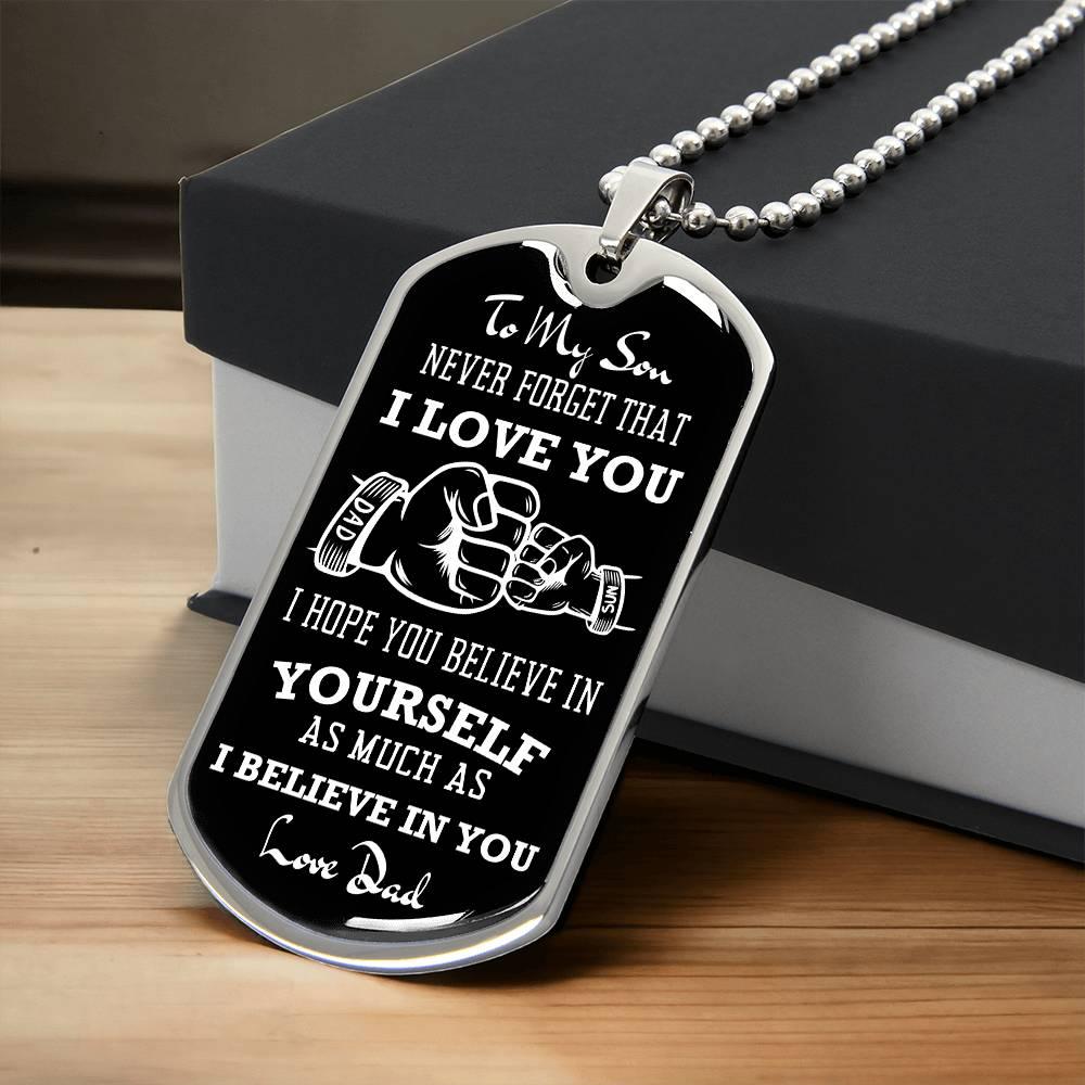 Father to Son Fist Bump Dog Tag - Kim’s Signature Beauty & Accessories    