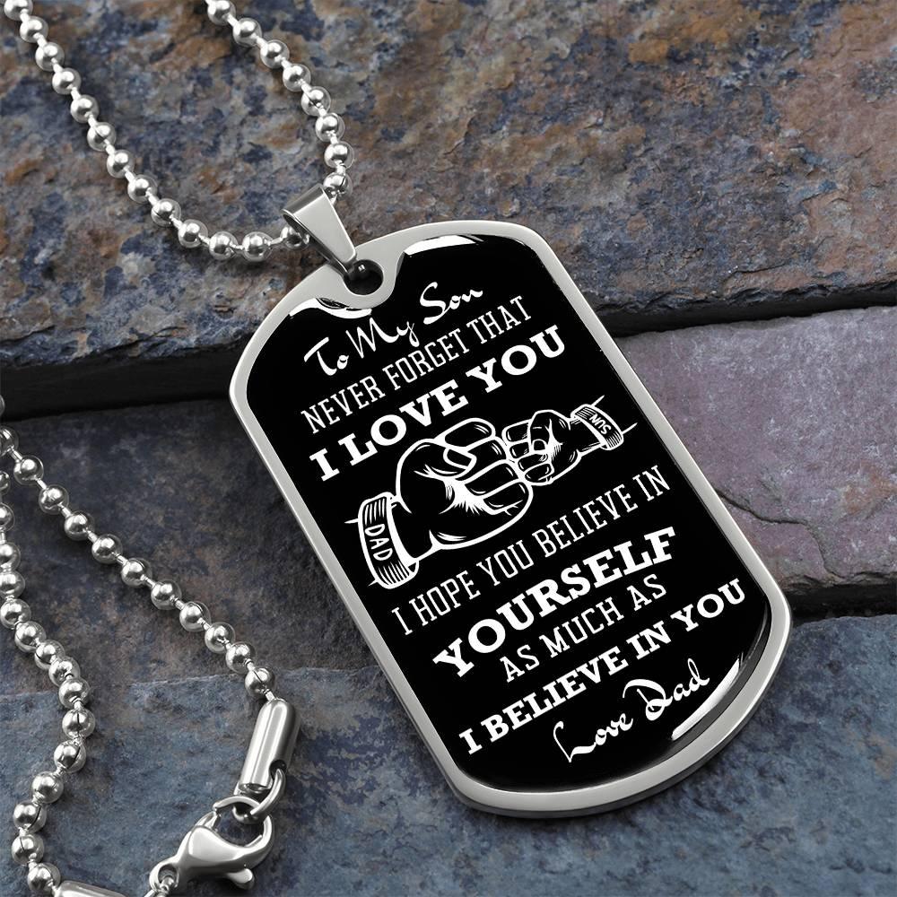 Father to Son Fist Bump Dog Tag - Kim’s Signature Beauty & Accessories    
