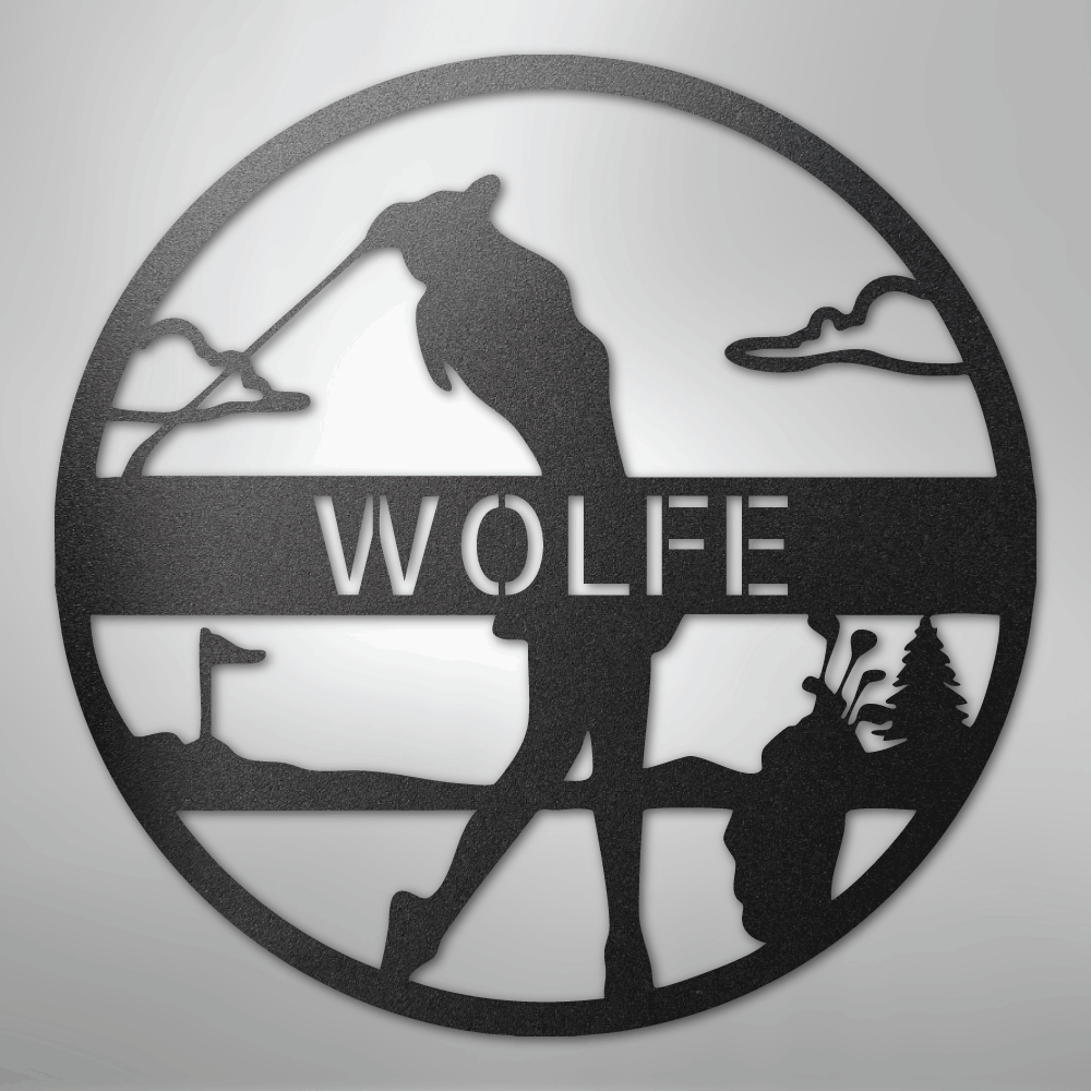 Female Golfer Monogram - Steel Sign - Kim’s Signature Beauty & Accessories