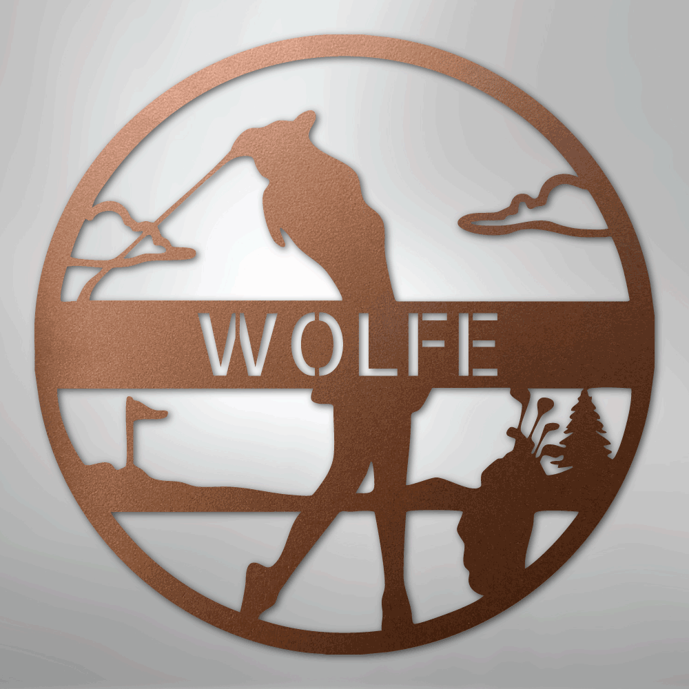 Female Golfer Monogram - Steel Sign - Kim’s Signature Beauty & Accessories