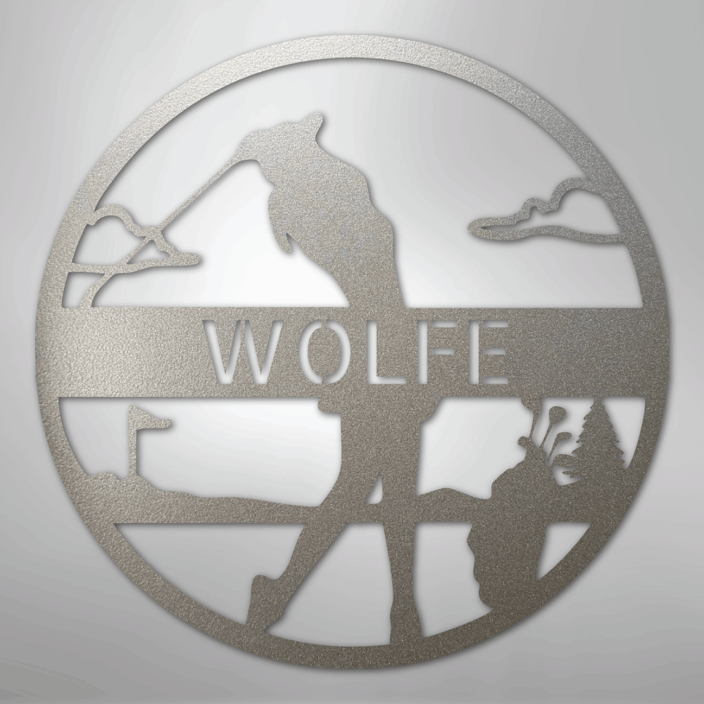 Female Golfer Monogram - Steel Sign - Kim’s Signature Beauty & Accessories