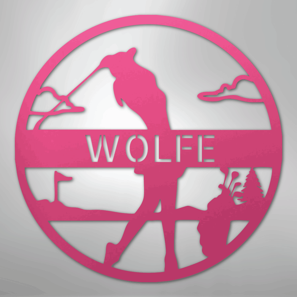 Female Golfer Monogram - Steel Sign - Kim’s Signature Beauty & Accessories
