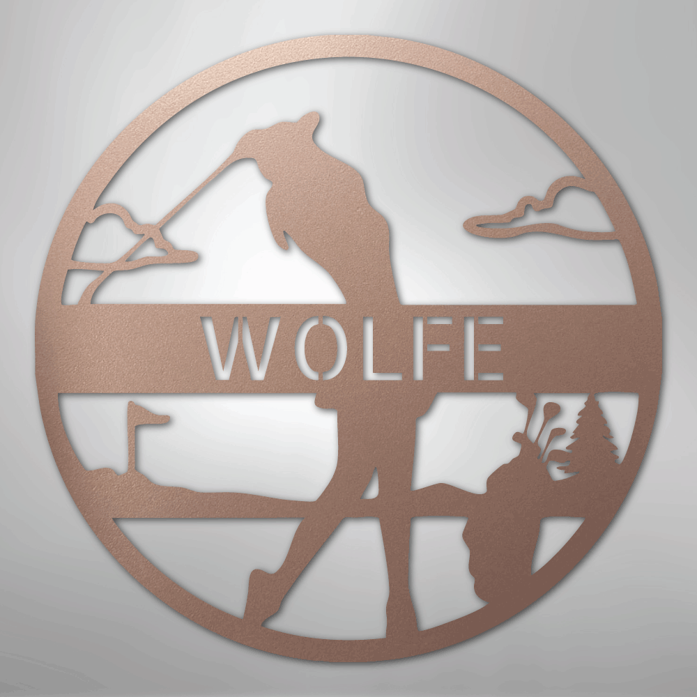Female Golfer Monogram - Steel Sign - Kim’s Signature Beauty & Accessories