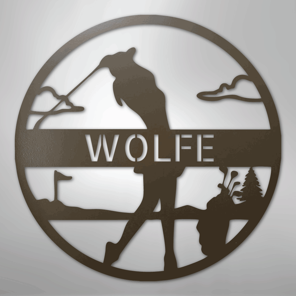 Female Golfer Monogram - Steel Sign - Kim’s Signature Beauty & Accessories