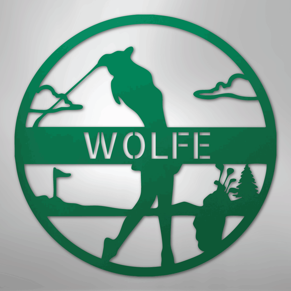 Female Golfer Monogram - Steel Sign - Kim’s Signature Beauty & Accessories