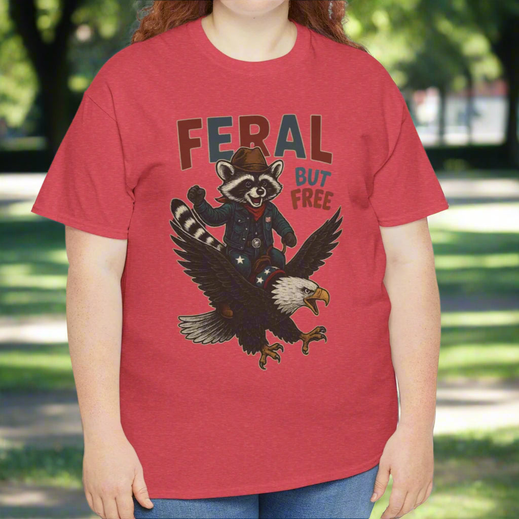 Feral But Free – Patriotic Raccoon & Eagle Graphic Tee - Kim’s Signature Beauty & Accessories    