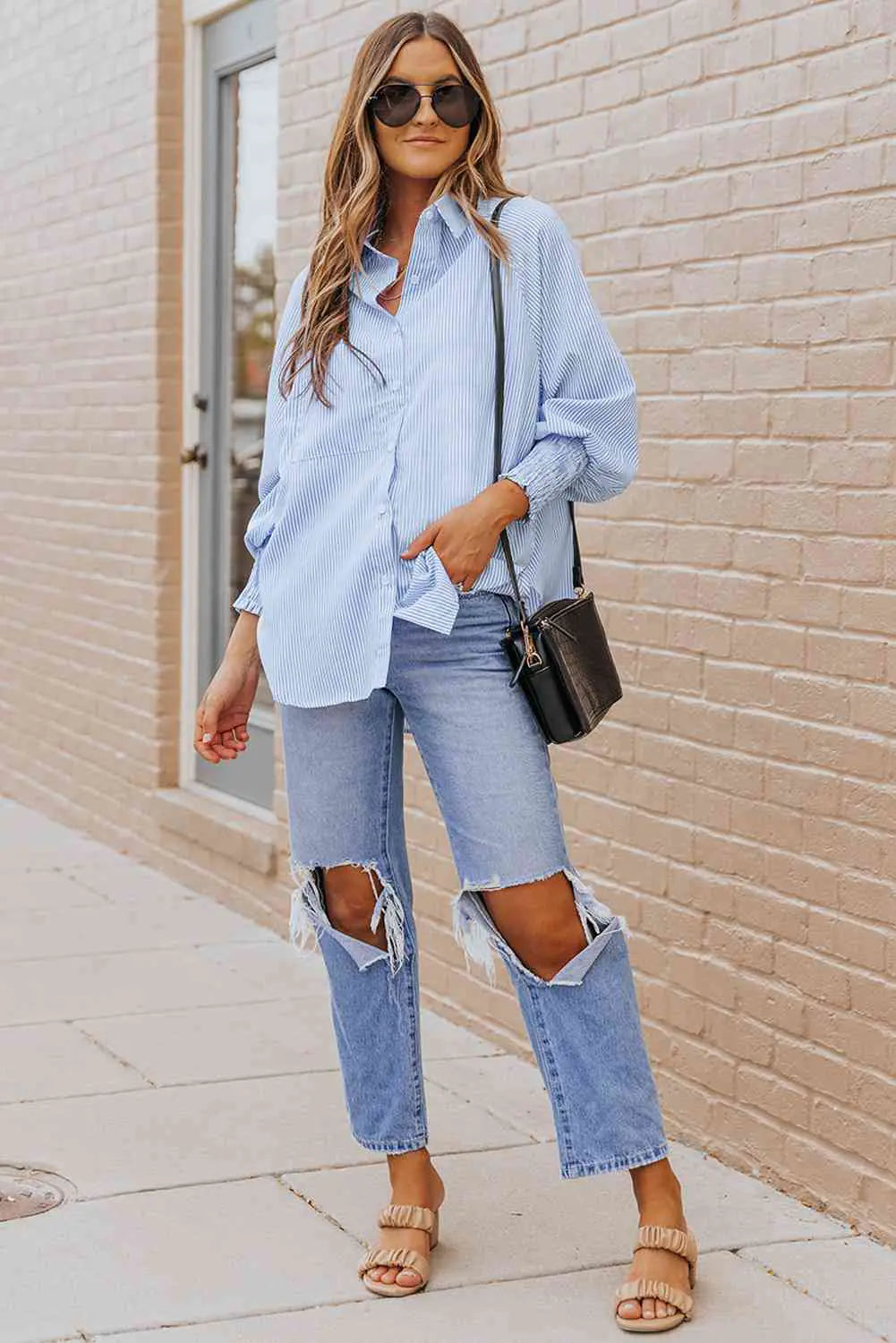 Fernanda Lantern Sleeve Shirt - Kim’s Signature Beauty & Accessories    