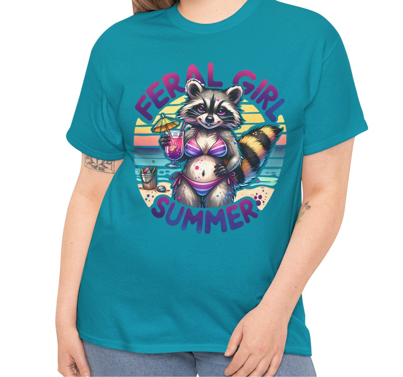 Ferrel Summer Girl Raccoon Tee - Kim’s Signature Beauty & Accessories    
