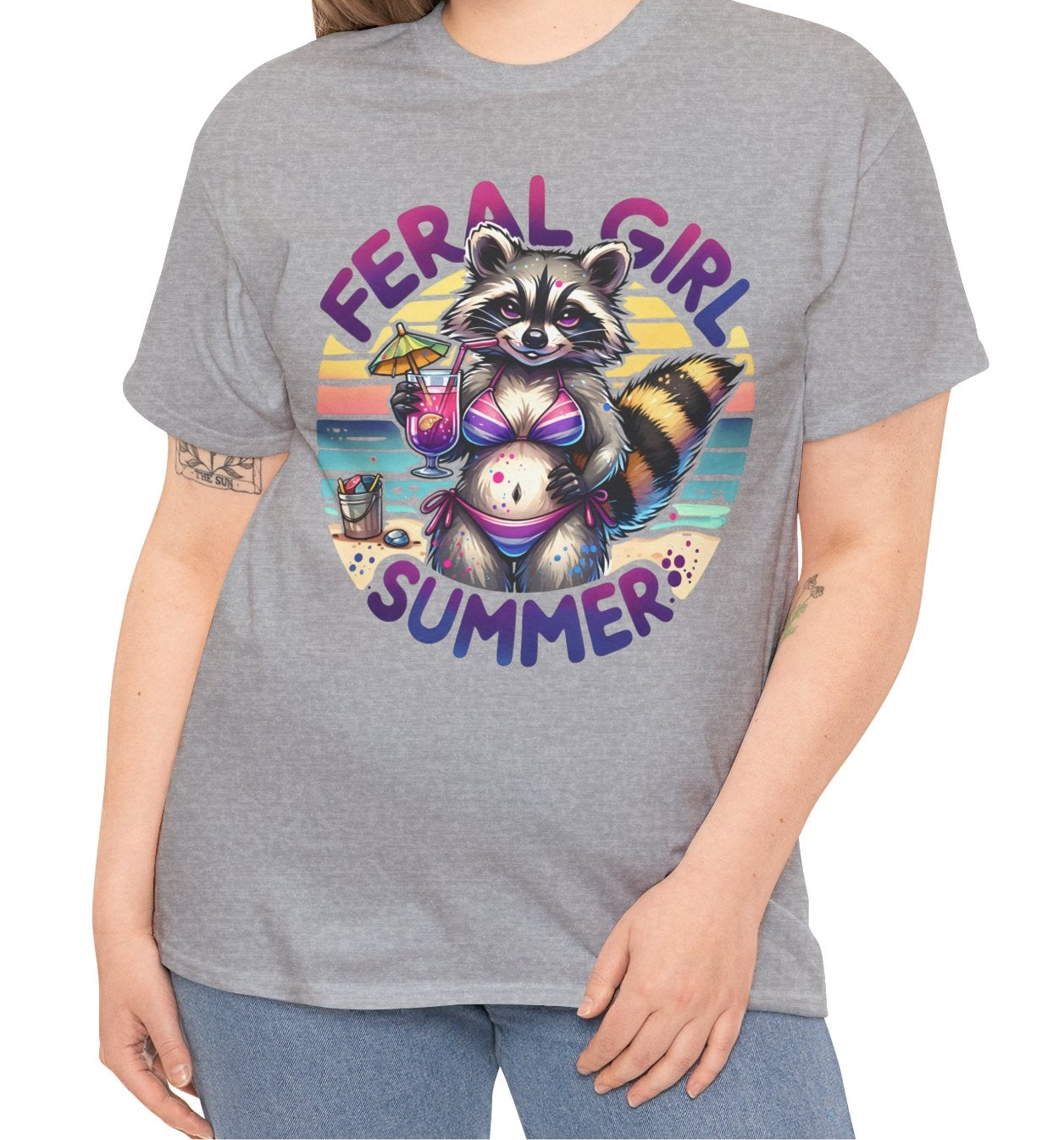 Ferrel Summer Girl Raccoon Tee - Kim’s Signature Beauty & Accessories    