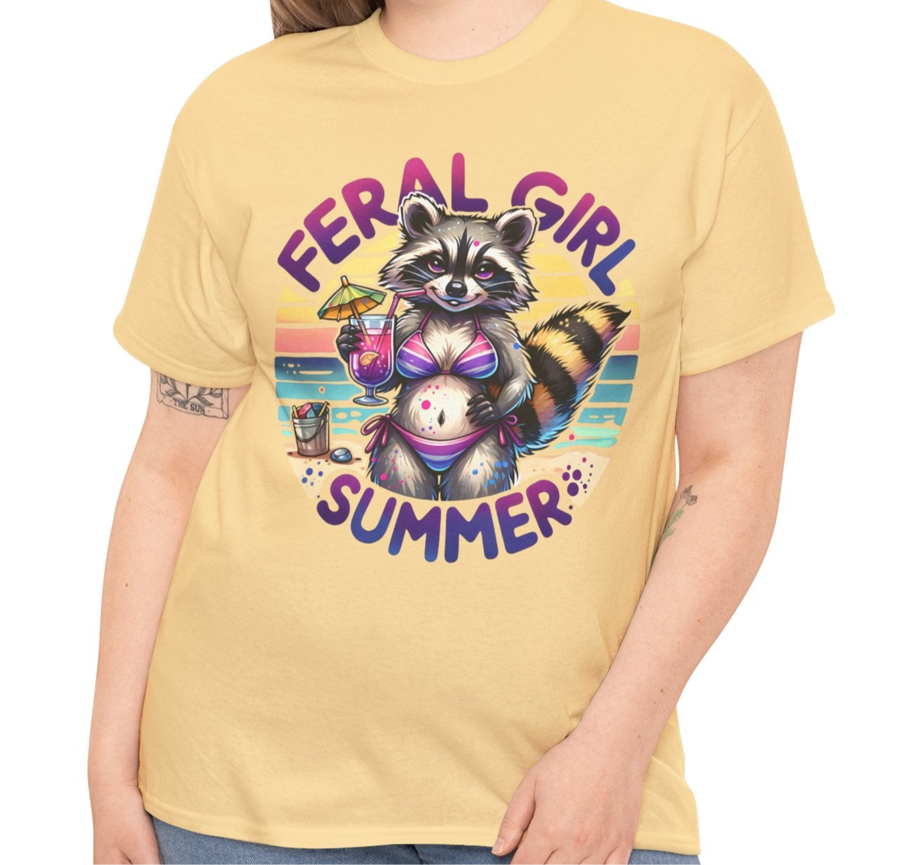 Ferrel Summer Girl Raccoon Tee - Kim’s Signature Beauty & Accessories    