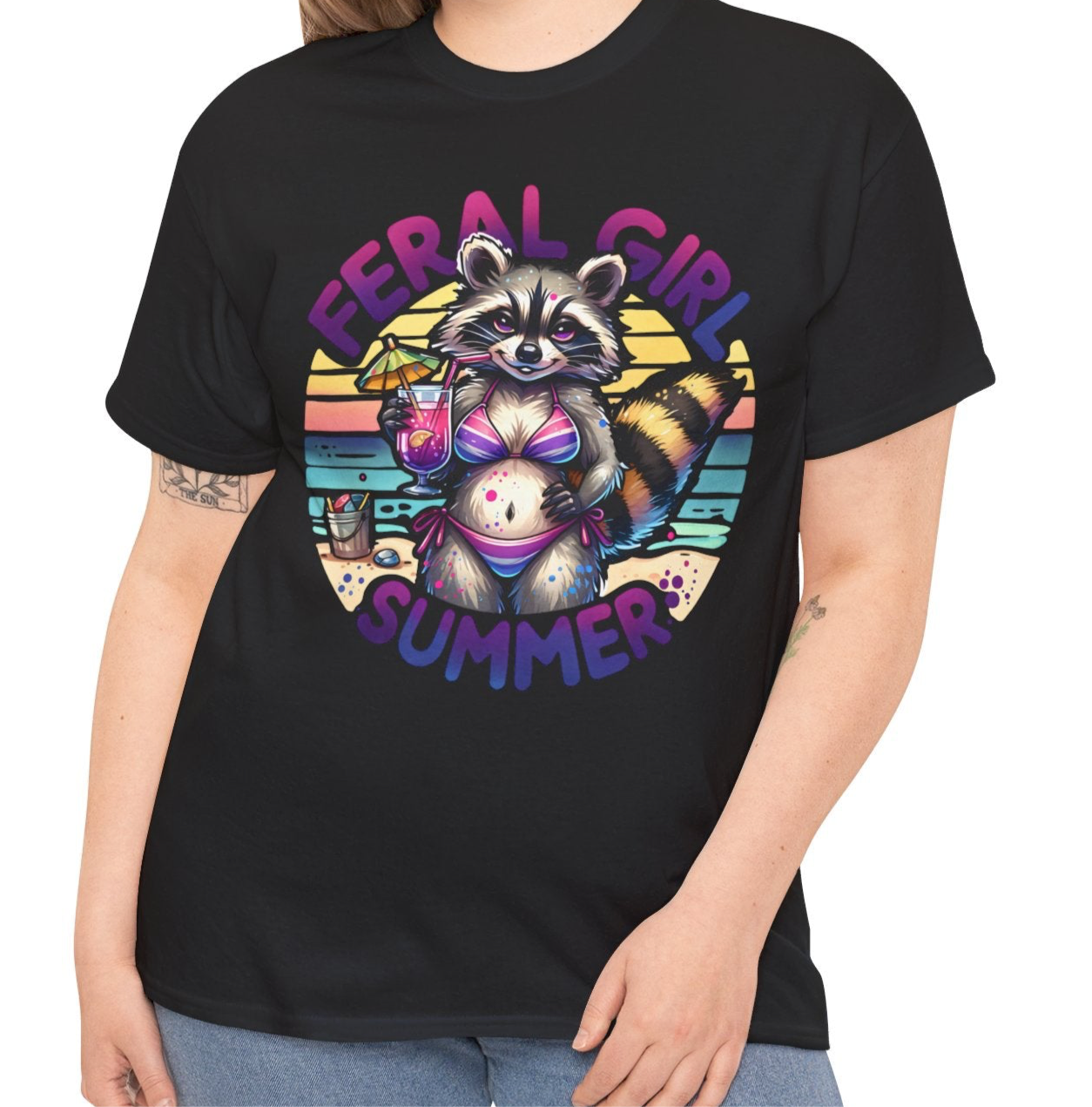 Ferrel Summer Girl Raccoon Tee - Kim’s Signature Beauty & Accessories    