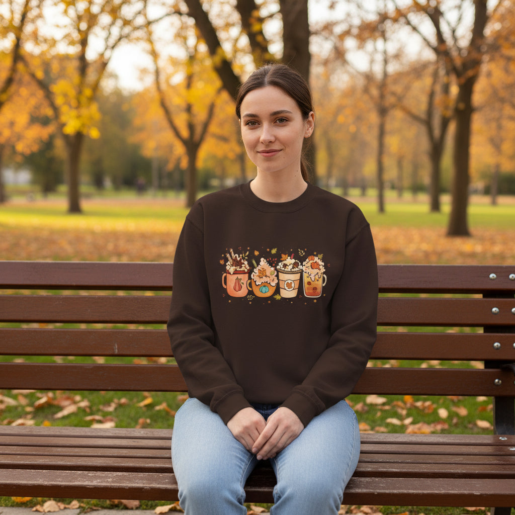 Festive Fall Drinks Sweatshirt - Kim’s Signature Beauty & Accessories    