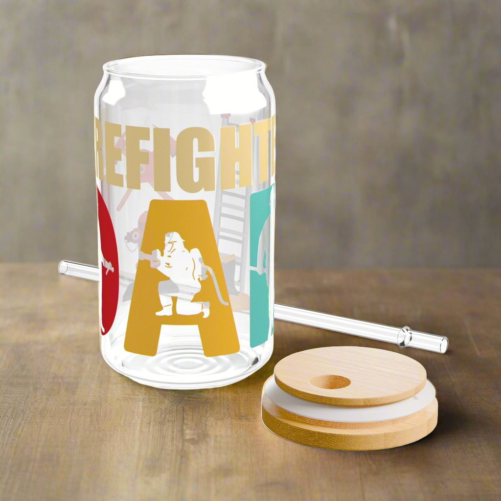 Firefighter Dad Sipper Glass, 16oz - Kim’s Signature Beauty & Accessories    